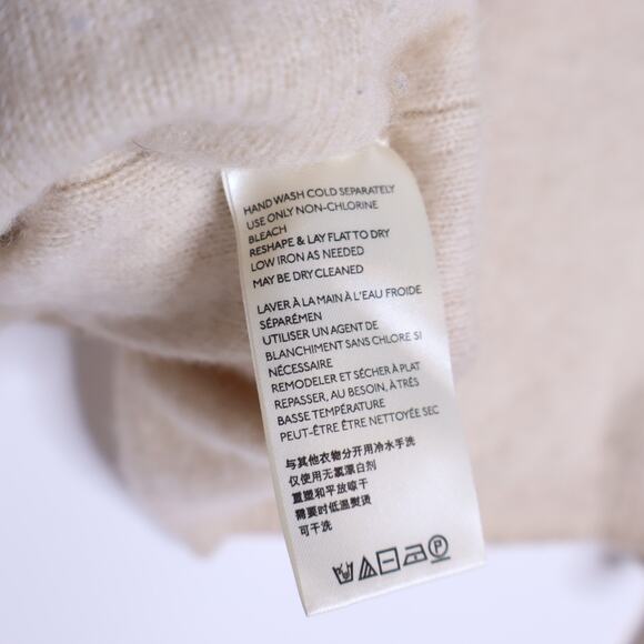 FREE PEOPLE So Low So High Cashmere Sweater Champagne Dolman Sleeve Women's XS - Picture 8 of 9